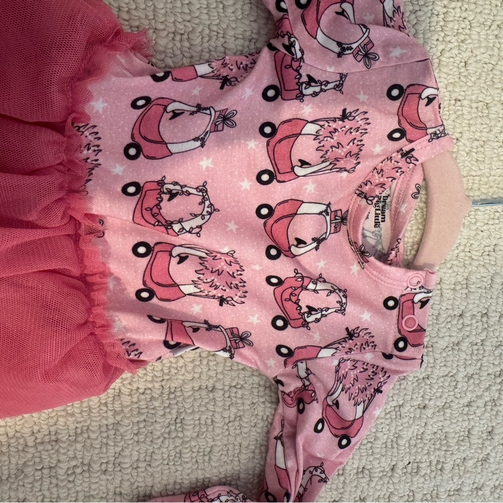 Pink Kids Casual Dress with Fun Print